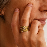 Vintage Gold Sculpted Band Ring