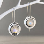 Rustic Tribal Silver Moonstone Drops