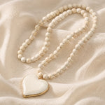 Turquoise Heart Gem Beaded Necklace