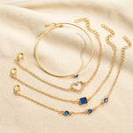 Sapphire Golden Hearts Bracelet Set