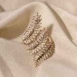 Refined Leaf Cubic Zirconia Ring