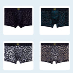 3 Pack Men's Leopard Print Antibacterial Skin-Friendly Trunks