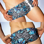 Men's Quick-Dry Low-Rise Alphabet Print Swim Briefs