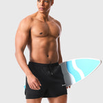 Men's Quick Dry Double Layer Mesh Breathable UPF Drawstring Swimming Boxers