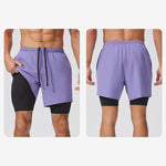 Men's Solid Color Anti-Exposure Liner & Breathable Running Activewear Shorts