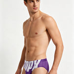 2 Pack Men's Low-Rise Printed Quick-Dry Seamless Comfort Swim Briefs