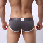 Zipper Belt Printed Cotton Pouch Briefs