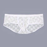 2 Pack Men's Sheer Grid Mesh Breathable Large U-Pouch Trunks