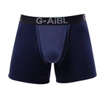 2 Pack Men's Solid Color Bullet Separated U-Pocket Plush Boxer Briefs