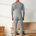 Men's Splicing Lines Cotton Thermal Underwear Set