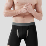 Breathable Sports Boxer Briefs with Open Fly