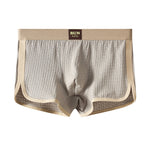 4 Pack Men's Solid Textured Minimalist Mid-Rise Breathable Boxer Briefs