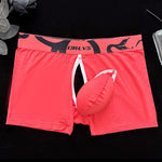 Men's Detachable Pouch Easy-Access Open Fly Modal Split-Crotch Boxers Briefs