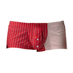 2 Pack Men's Fashionable Cotton Lounge Shorts with Stripe Patchwork
