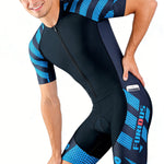 Men's Quick-Dry Print & Side Pockets Outdoor Cycling Activewear Tights