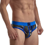 2 Pack Men's Sexy Sheer Camouflage Print Mesh Low-Rise Breathable & Quick-Dry Briefs