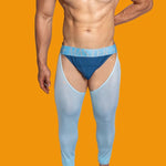 Men's Low-Waist Sexy Hollow Silk-Smooth Semi-Transparent Thermal Pants