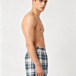 2 Pack Men's Mid-Rise & Loose Fit Plaid Cotton Lounge Pants