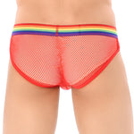 3 Pack Men's Stretchy Mesh Rainbow Style Lightweight Breathable Bikinis