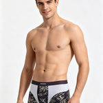 3 Pack Men's Breathable & Soft Ice Silk Leopard Quick-Dry Trunks
