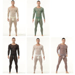 Men's Ultra-Thin Ice Silk Sheer Sensual Seamless Activewear Tops & Tights