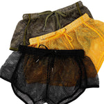2 Pack Men's Breathable See-Through Hollow Design Loose-Fit Activewear Tops & Shorts