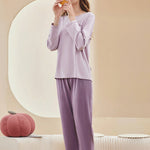 Comfortable Modal Cotton Long Sleeve Couple Pajama Set