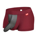 Men's Low-Rise Mesh Trunks – Breathable Nylon with 3D Pouch Support
