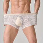 3 Pack Men's Ice Silk Breathable Lightweight 10A Antibacterial Lace Trunks