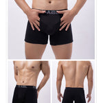 2 Pack Men's Solid Color Bullet Separated U-Pocket Plush Boxer Briefs