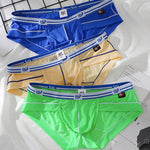 3 Pack Sexy Fashion Ice Silk Solid Color Men's Briefs