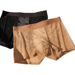 3 Pack Men's 3D Pouch Vintage Lace Jacquard Mulberry Silk Breathable Trunks