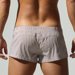2 Pack Men's Breathable Cotton Classic Pinstripe Home Shorts