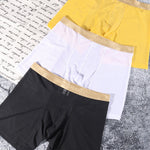 3 Pack Men's Ice Silk Mesh Solid Color Seamless Comfort Boxer Briefs