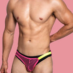 2 Pack Men's Low Waist Sexy Mesh Breathable Sports Transparent Briefs
