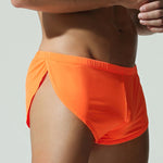 2 Pack Men's Solid Color Second-Skin Soft-Touch Quick-Dry Boxer Shorts