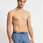 3 Pack Men's Mid-Rise & Breathable Striped Design Soft Boxers
