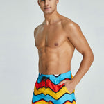 Men's Vibrant Graphic Odor-Control Comfy Waistband Casual Board Shorts