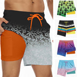 Men's Lightweight & Airy Quarter-Length Swim & Walk Quick-Dry Loose Fit Board Shorts