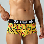 2 Pack Men's Comfortable Breathable Messy Lines Polyester Boxer Briefs