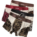 3 Pack Men's Breathable & Soft Ice Silk Leopard Quick-Dry Trunks