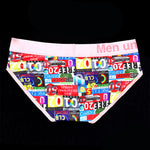 2 Pack Men's Stretch Fit Doodle Print Low-Rise Briefs