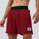 Men's Mesh-Lined Double-Layer Sports Fitness Breathable Sweat-Wicking Quick-Dry Shorts