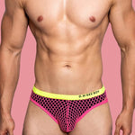 3 Pack Men's Low-Waist Sexy Big Mesh Breathable Transparent Sports Briefs