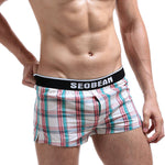 2 Pack Men's Trendy Plaid Design Zero-Irritation Cooling Airflow Supportive Boxers Shorts