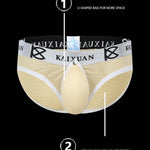 2 Pack Men's Sexy Mesh Front Opening Sponge Coaster Briefs