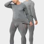 Men's Seamless Double-sided Round Neck Thermal Underwear Set