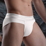 3 Pack Men's Soft Cotton Blend Waffle Briefs with Separate Pouch and High-Leg Cut