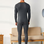 Men's Splicing Lines Cotton Thermal Underwear Set