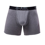 2 Pack Men's Solid Color Bullet Separated U-Pocket Plush Boxer Briefs